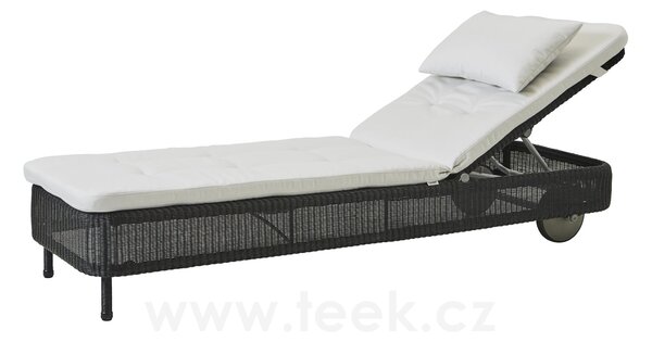 Cane-line Polohovací lehátko Presley, Cane-line, 202x62x31/101 cm, rám hliník, výplet umělý ratan barva graphite
