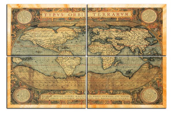 Obraz na plátně - Starožitný mapa světa 1102C (90x60 cm)