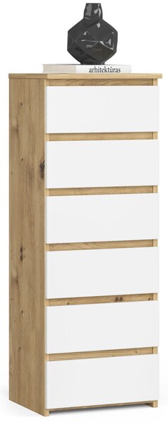 Ak furniture Komoda CL6 40 cm dub artisan/bílá