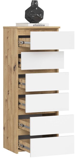 Ak furniture Komoda CL6 40 cm dub artisan/bílá