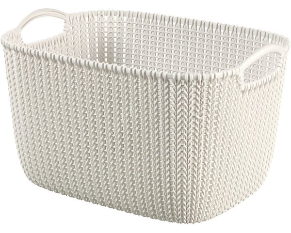 Curver KNIT 226379 Úložný koš 19 L, bílý hranatý