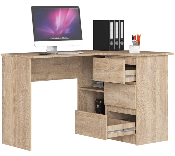 Ak furniture Rohový psací stůl B16 124 cm dub sonoma pravý