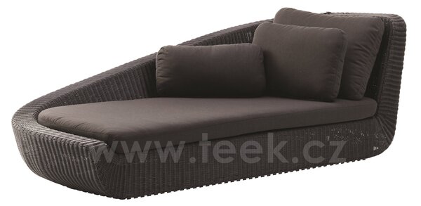 Cane-line Relaxační díl pravostranný Savannah, Cane-line, 235x98x153 cm, rám kov, výplet umělý ratan barva black
