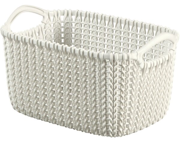 Curver KNIT 226394 Úložný koš 3 L, bílý, hranatý