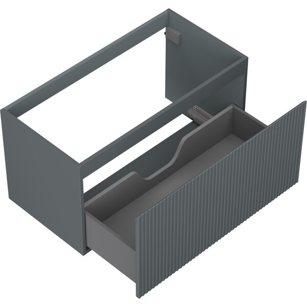 Mexen Rivel, koupelnová skříňka 90 cm, 1 zásuvka, drážkovaná, grafitová matná, 91A20-09047-1-BF66