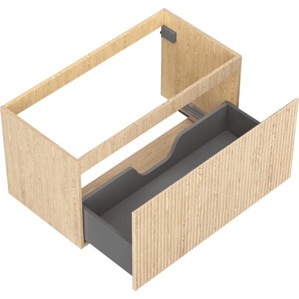 Mexen Rivel, koupelnová skříňka 90 cm, 1 zásuvka, drážkovaná, dub, 91A20-09047-1-BF81