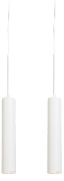 Sada 2 designových závěsných lamp bílých - Tuba Small