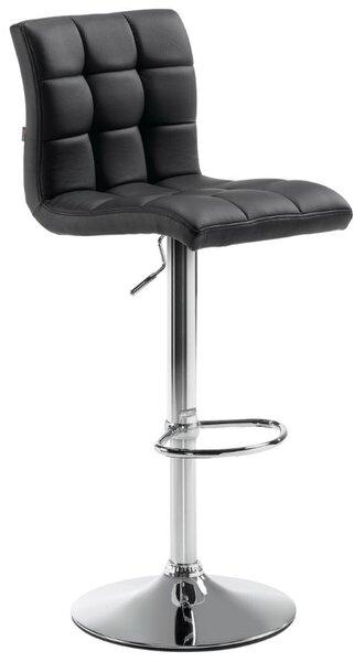 Černá koženková barová židle LaForma Lodi 60-81 cm s chromovou podnoží