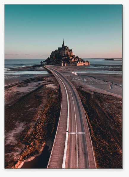 Mont Saint-Michel při odlivu – Jednodílný obraz, 50 × 70 cm