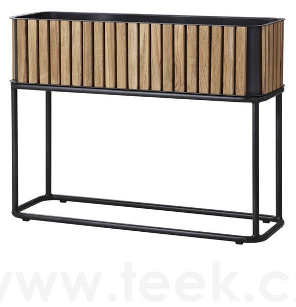 Cane-line Venkovní květináč, Cane-line, 83x28x62 cm, rám hliník barva lava grey, teak