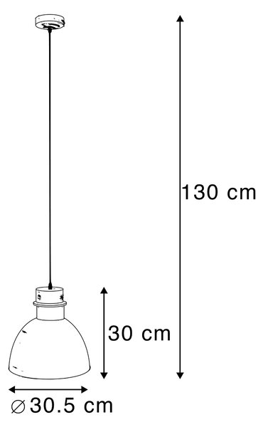 Sada 3 rustikálních závěsných lamp šedých - Dory
