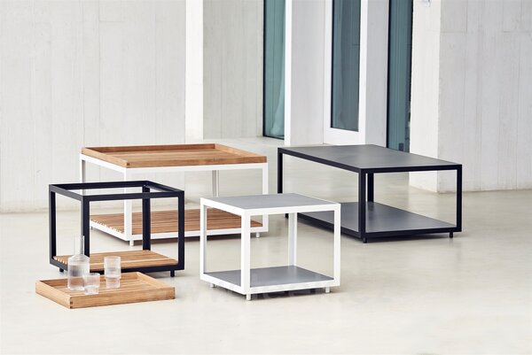 Cane-line Rám pro konferenční stolek Level, Cane-line, obdélníkový 122x62x42 cm, hliník barva lava grey