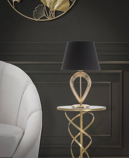 Černá stolní lampa Mauro Ferretti Maxt, ø 32,5 cm