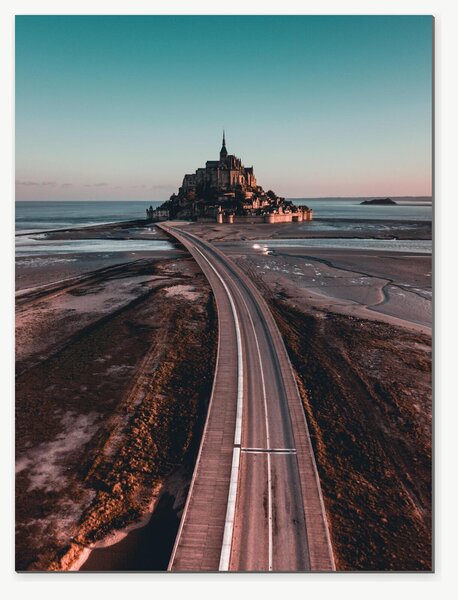 Mont Saint-Michel při odlivu – Jednodílný obraz, 30 × 40 cm