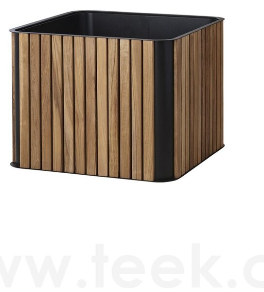 Cane-line Venkovní květináč, Cane-line, 53x53x40 cm, rám hliník barva lava grey, teak
