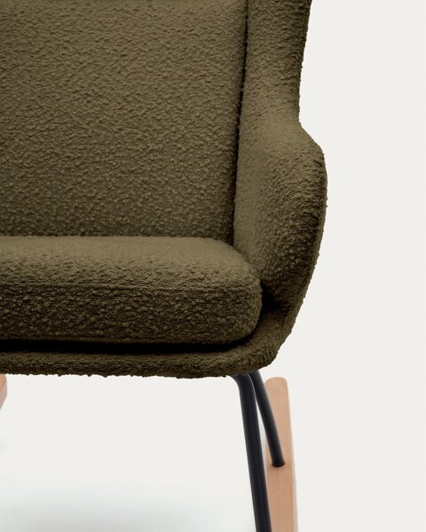 Zelené houpací křeslo z textilie bouclé Maustin – Kave Home