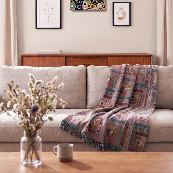 Vlněný pléd LAMB SOFT mexico pastelová střední 130 x 200 cm