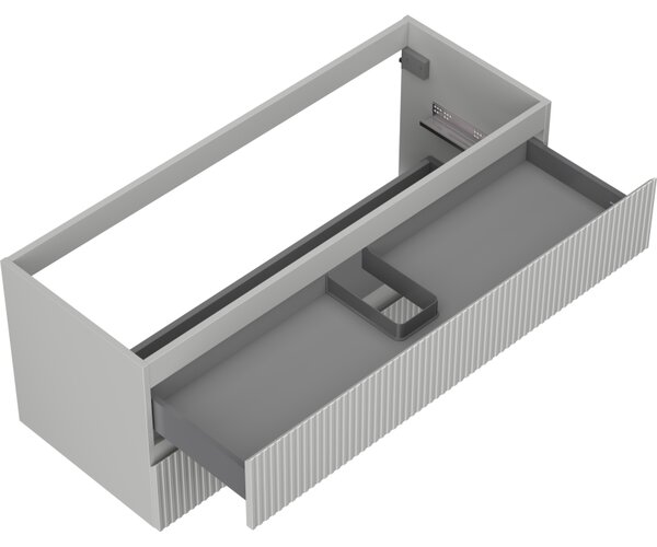 Mexen Rivel, koupelnová skříňka pod umyvadlo 120 cm, 2 zásuvky, drážkovaná, matná šedá, 91A20-12047-2-BFF62