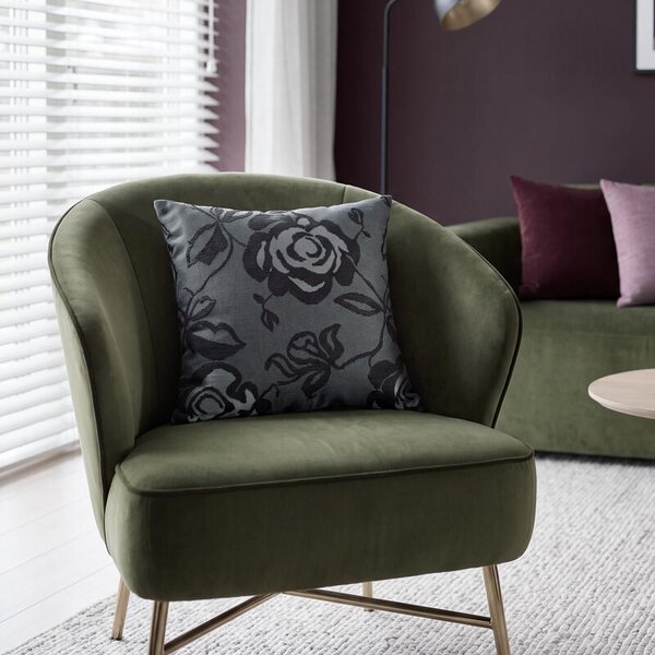 Povlak SOFA květina černostříbrná 45 x 45 cm