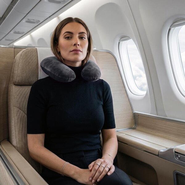 Polštář podkova VELVET tmavě šedá ostatní