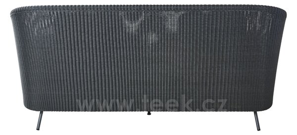 Cane-line 2-místná pohovka Mega, Cane-line, 203x91x103 cm, rám kov, výplet umělý ratan barva graphite, sedáky venkovní látka SoftTouch grey