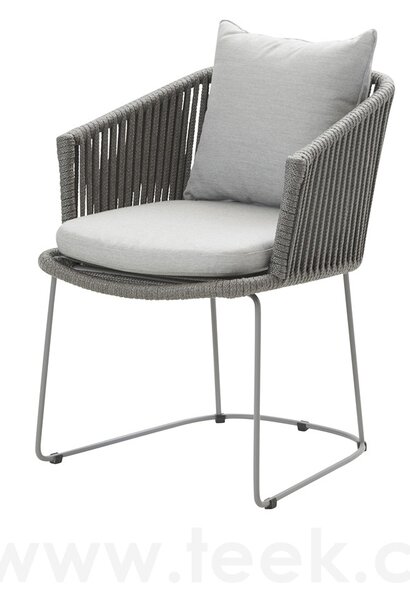 Cane-line Jídelní křeslo Moments, Cane-line, 58x62x76 cm, rám kov, výplet lanko Soft Rope dark grey, bez sedáků, lze koupit jen po 2ks