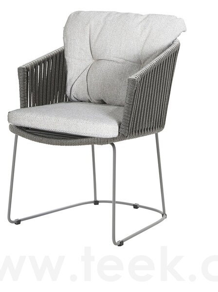Cane-line Jídelní křeslo Moments, Cane-line, 58x62x76 cm, rám kov, výplet lanko Soft Rope dark grey, bez sedáků, lze koupit jen po 2ks