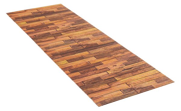 Hnědá plastová koupelnová předložka 65x200 cm Lambris – Wenko