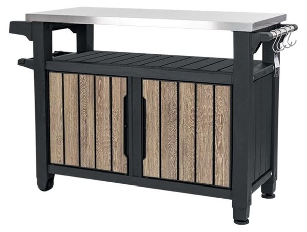 Multifunkní zahradní stolek KETER UNITY XL 207L - 134 x 52 x 90 cm - ashwood / jasan