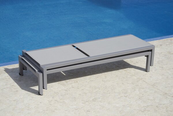 Cane-line Polohovací lehátko Relax, Cane-line, 197x82x35/96 cm, rám hliník grey, výplet textilen Tex grey