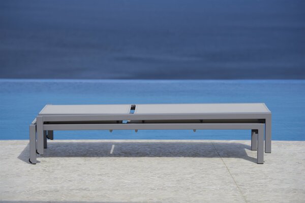 Cane-line Polohovací lehátko Relax, Cane-line, 197x82x35/96 cm, rám hliník grey, výplet textilen Tex grey