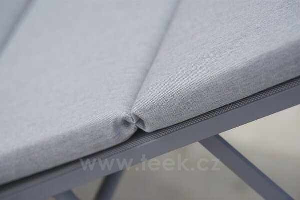 Cane-line Polohovací lehátko Relax, Cane-line, 197x82x35/96 cm, rám hliník grey, výplet textilen Tex grey