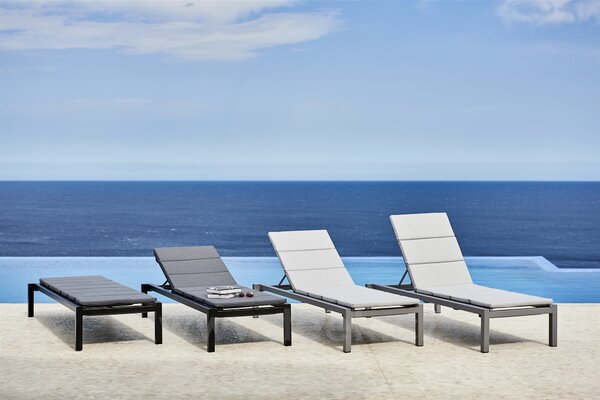 Cane-line Polohovací lehátko Relax, Cane-line, 197x82x35/96 cm, rám hliník grey, výplet textilen Tex grey