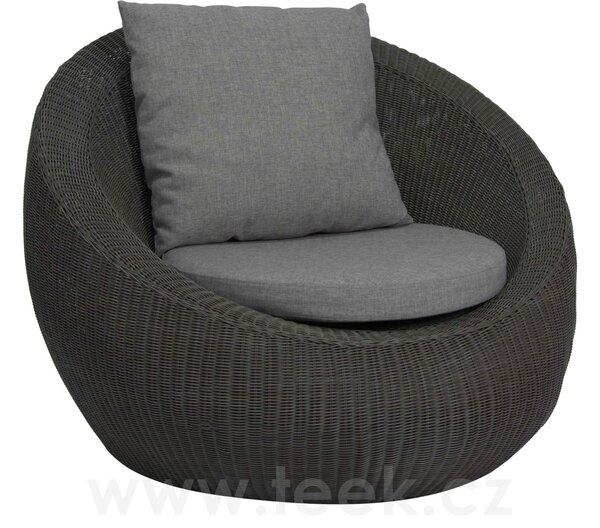 Stern Nízké křeslo Anny, Stern, 110x107x84 cm, umělý ratan šedý (basalt grey), sedáky 100% polyakryl šedý (silk grey)