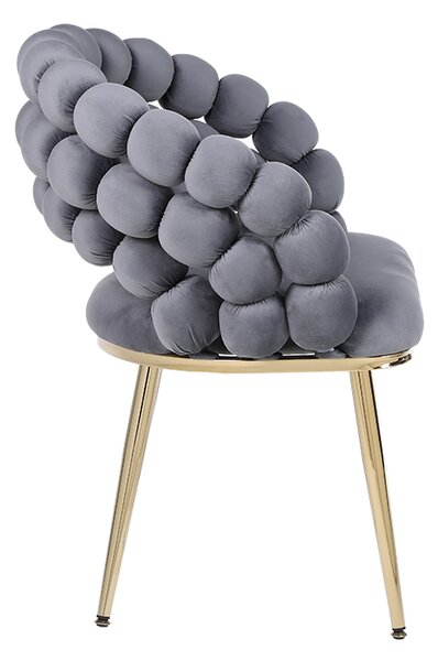 Velaco Velurové křeslo ATRIA Bubble, tmavě šedé/zlaté