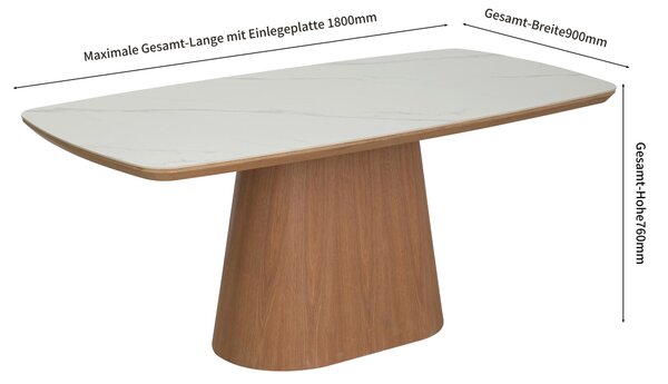 JÍDELNÍ STŮL, přírodní barvy, bílá, 180/90/76 cm Livetastic - Jídelní stoly, Online Only
