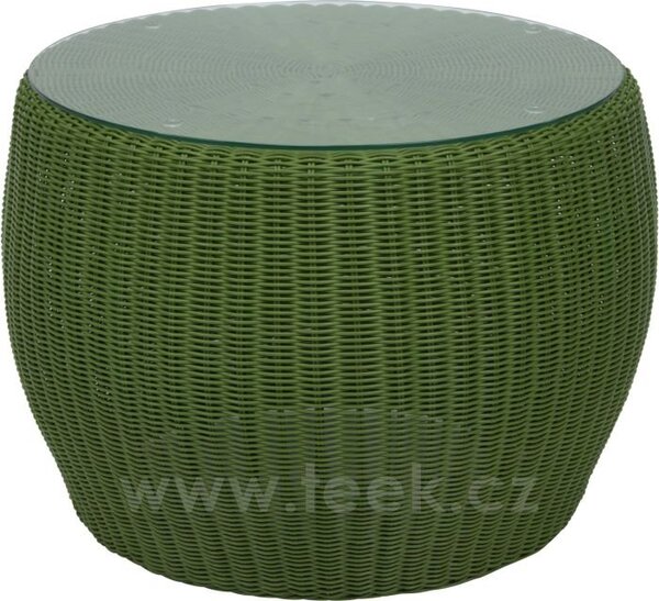 Stern Konferenční stolek Anny, Stern, kulatý prům. 58x42 cm, umělý ratan šedý (basalt grey), deska sklo