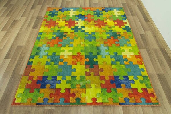 Koberec Puzzle vícebarevný