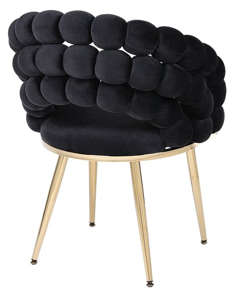 Velaco Velurové křeslo ATRIA Bubble, černé/zlaté