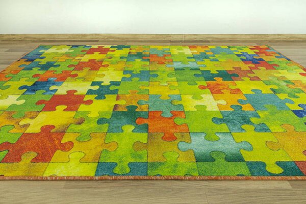Koberec Puzzle vícebarevný