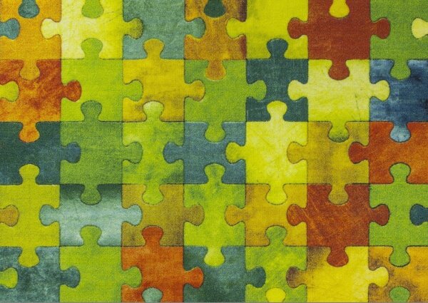 Koberec Puzzle vícebarevný