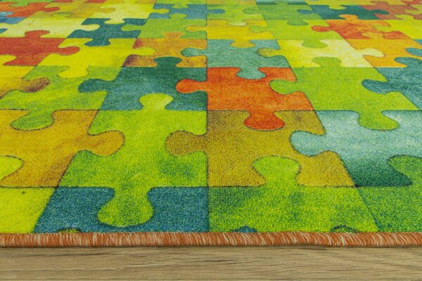 Koberec Puzzle vícebarevný