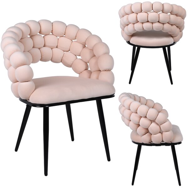 Velaco Velurové křeslo ATRIA Bubble, ecru/černé