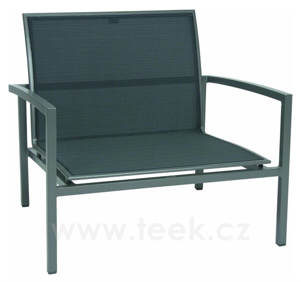 Stern Hliníkové nízké křeslo Skelby, Stern, 89x81x80 cm, rám lakovaný hliník šedočerný (anthracite), výplet textilen žíhaný černý (carbon)