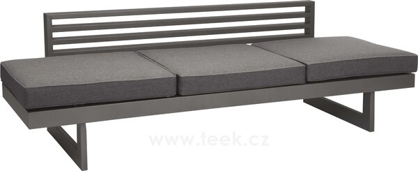 Stern Sofa/lehátko New Holly, Stern, 216x80x68 cm, rám lakovaný hliník šedočerný (anthracite), výplet textilen žíhaný černý (carbon), sedáky 100% polyakryl šedý (silk grey)