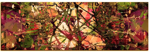 Obraz na plátně - Květinové grungy pozadí - panoráma 5108FA (105x35 cm)