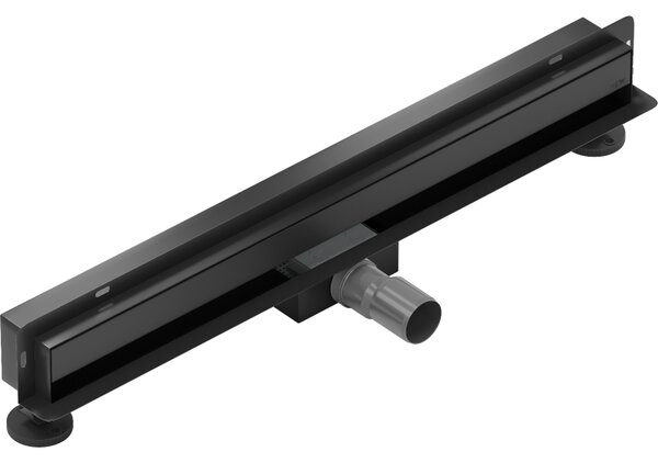 Mexen Flat nerezový sprchový žlab na zeď 50 cm vzor WALL, černý, 1730050
