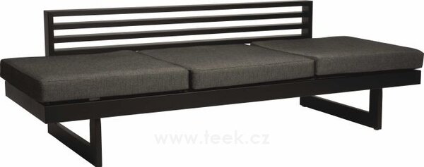 Stern Sofa/lehátko New Holly, Stern, 216x80x68 cm, rám lakovaný hliník šedočerný (anthracite), výplet textilen žíhaný černý (carbon), sedáky 100% polyakryl šedý (silk grey)
