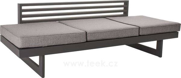 Stern Sofa/lehátko New Holly, Stern, 216x80x68 cm, rám lakovaný hliník šedočerný (anthracite), výplet textilen žíhaný černý (carbon), sedáky 100% polyakryl šedý (silk grey)