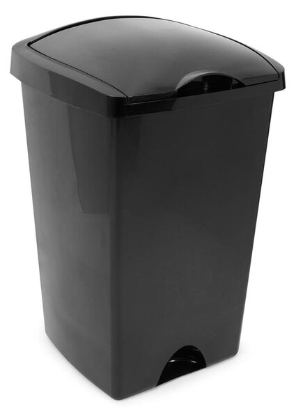 Černý odpadkový koš s vyklápěcím víkem Addis, 38 x 34 x 59 cm
